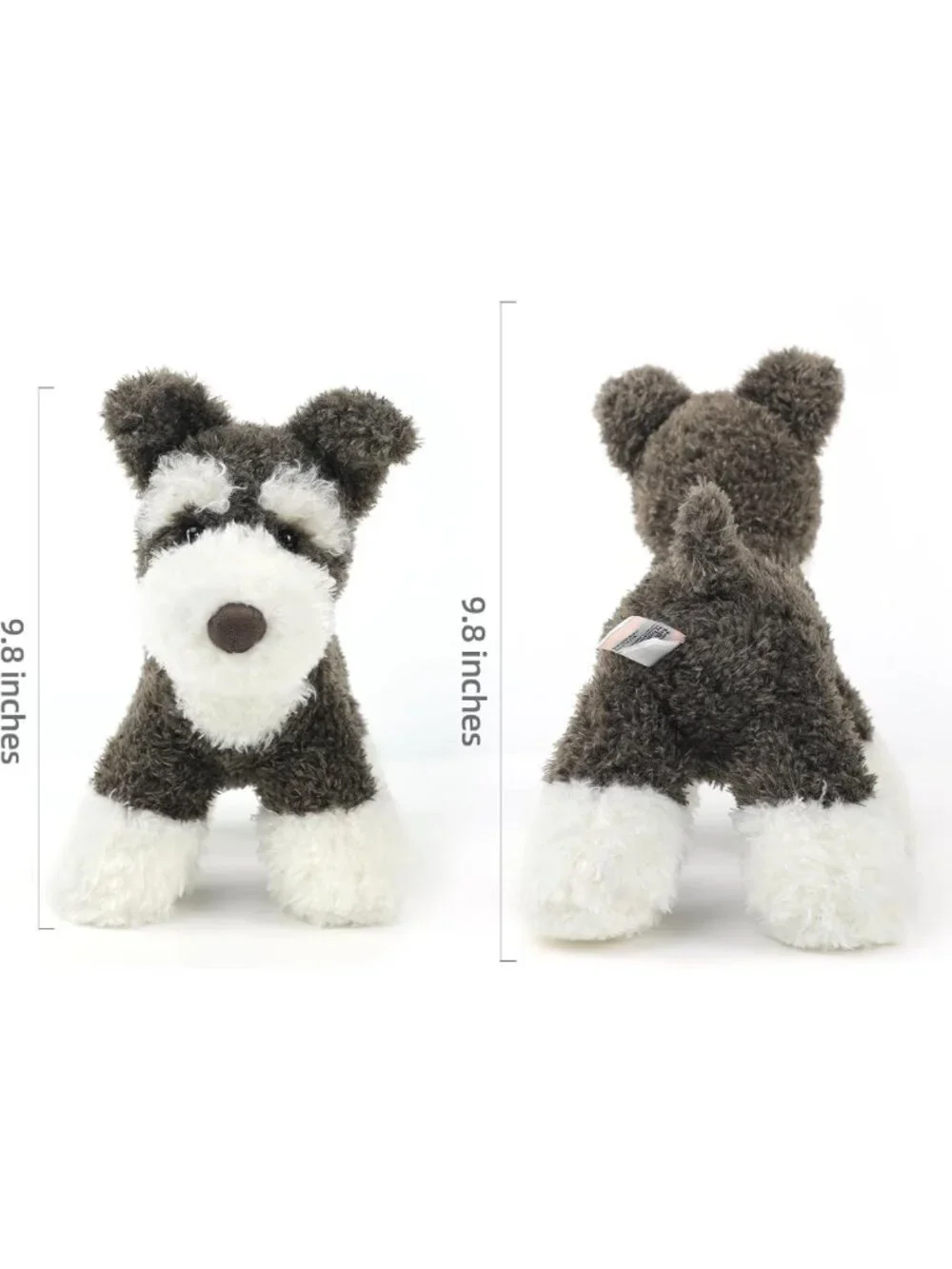 Adorable 10-Inch Soft Plush Schnauzer Dog Stuffed Animal Toy - Cuddly Gift